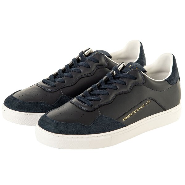 A|X ARMANI EXCHANGE Herren Sneaker - Paris Premium Low Top Sneaker Marine EUR 45