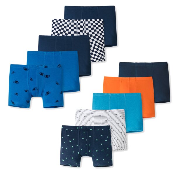 SCHIESSER Jungen Shorts Pack - Vorteilspack,Unterhose, Pants, uni/gemustert, 98-140
