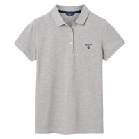GANT Damen Poloshirt - MD. Summer Pique, Halbarm, Knopfleiste, Logo, einfarbig