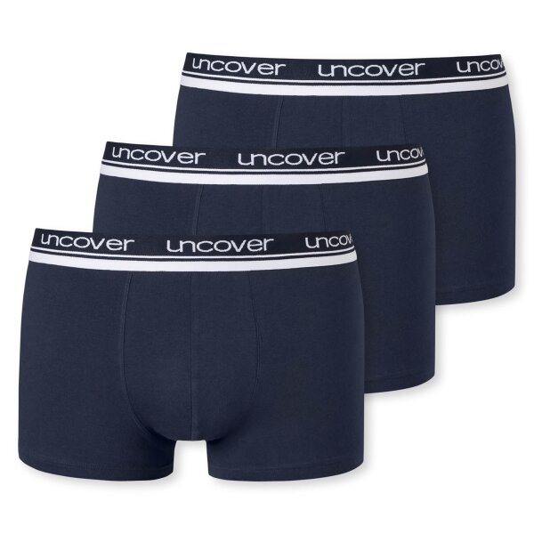 UNCOVER by SCHIESSER Herren Shorts 3er Pack - Serie "Uncover", Unterhose Dunkelblau S