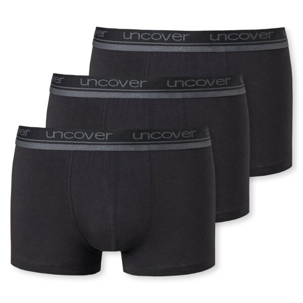 UNCOVER by SCHIESSER Herren Shorts 3er Pack - Serie "Uncover", Unterhose Schwarz 2XL