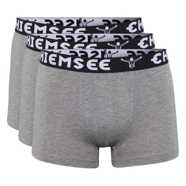 CHIEMSEE Herren Boxershorts, 3er Pack - Shorts, Logobund, einfarbig Grau S