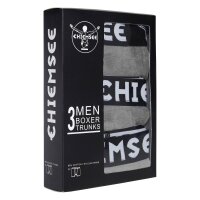 CHIEMSEE Mens Boxer Shorts, 3-Pack - Shorts, Logo Waistband, solid Colour Grey S (Small)