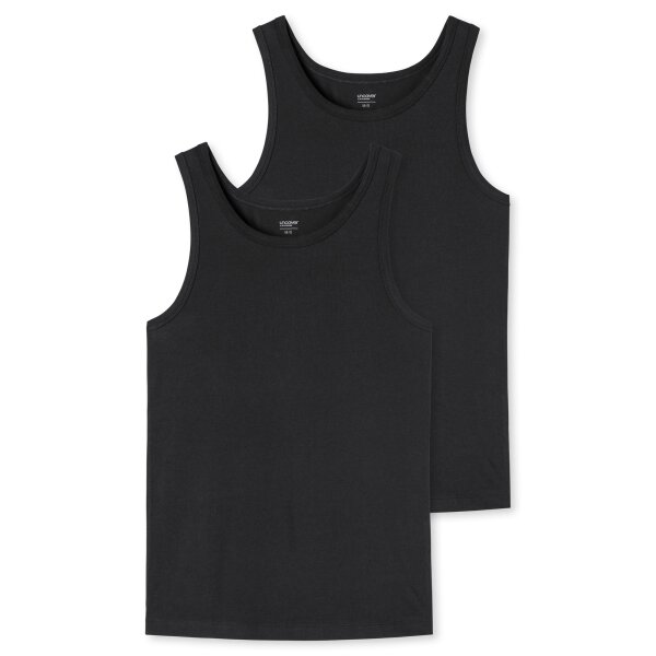 UNCOVER by SCHIESSER Herren Unterhemd 2er Pack - Serie "Uncover", Rundhals Schwarz 3XL
