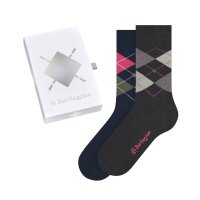 Burlington Damen Socken, 2er Pack - Geschenk-Set, Argyle, Raute, Onesize