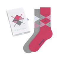 Burlington Damen Socken, 2er Pack - Geschenk-Set, Argyle, Raute, Onesize