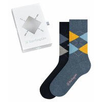 Burlington Damen Socken, 2er Pack - Geschenk-Set, Argyle, Raute, Onesize