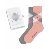 Burlington Damen Socken, 2er Pack - Geschenk-Set, Argyle, Raute, Onesize
