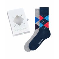 Burlington Mens Socks, 2 Pack - Gift Set, Argyle, Rhombus, Onesize, 40-46