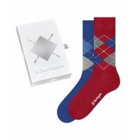 Burlington Mens Socks, 2 Pack - Gift Set, Argyle, Rhombus, Onesize, 40-46