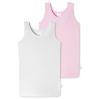 SCHIESSER Girls Undershirt 2-Pack - 95/5, Cotton Stretch, uni, 92-140
