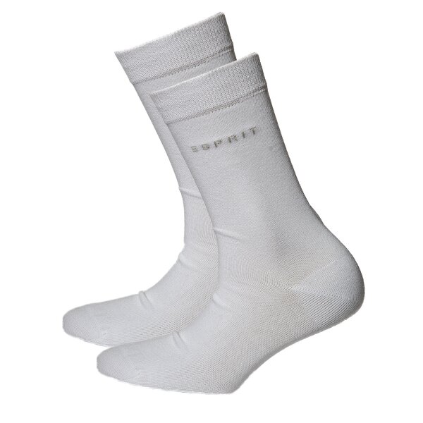 ESPRIT Damen Socken im Pack  - Vorteilspack, Kurzsocken, einfarbig Weiß 39-42  2er Pack (1x2P)