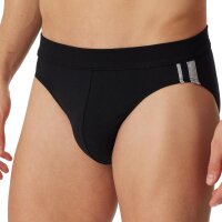 SCHIESSER Herren Slip 3er Pack - Rio Slip 95/5, Cotton Stretch, Seitenstreifen Schwarz M