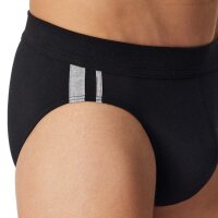 SCHIESSER Mens Briefs 3-Pack - Rio Slip 95/5, Cotton Stretch, side Stripes Black M (Medium)
