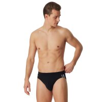 SCHIESSER Mens Briefs 3-Pack - Rio Slip 95/5, Cotton Stretch, side Stripes Black M (Medium)
