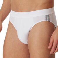 SCHIESSER Mens Briefs 3-Pack - Rio Slip 95/5, Cotton Stretch, side Stripes White M (Medium)