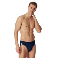 SCHIESSER Mens Briefs 3-Pack - Rio Slip 95/5, Cotton Stretch, side Stripes Dark blue XL (X-Large)