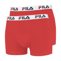 FILA Mens Boxer Shorts, Pack of 2 - Cotton, plain red XL (X-Large)
