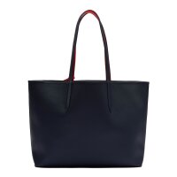 LACOSTE Damen Wendetasche mit Pochete - ANNA Shopping Bag, 35x30x14cm (BxHxT), mehrfarbig Blau/Rot