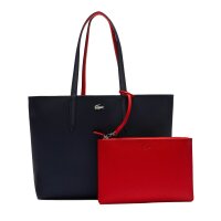 LACOSTE ladies reversible bag with pochete - Shopping Bag, 35x30x14cm (WxHxD), multicoloured Blue/Red