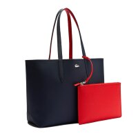 LACOSTE ladies reversible bag with pochete - Shopping Bag, 35x30x14cm (WxHxD), multicoloured Blue/Red