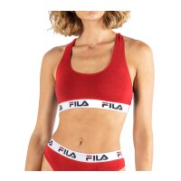FILA Damen Bustier -  ungepolsterter Bra, ohne Bügel, Baumwolle, einfarbig Rot XS (X-Small)