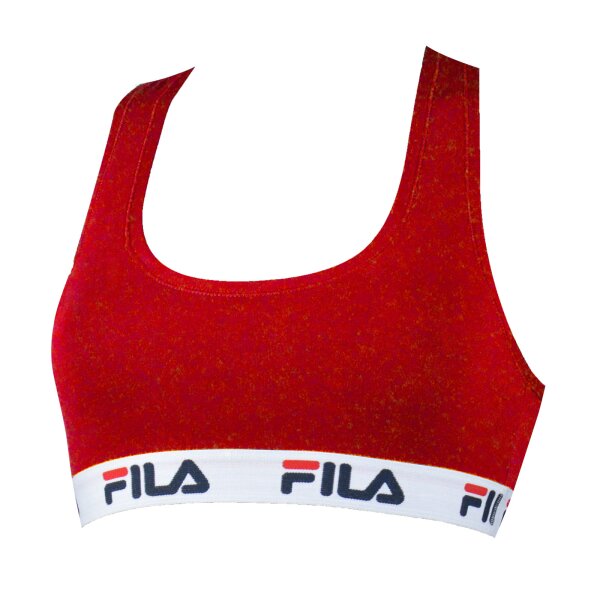 FILA Ladies Bustier - unpadded Bra, without Hanger, Cotton, unicolor Red M (Medium)