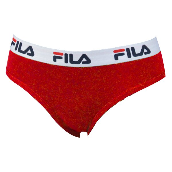 FILA Ladies Brief - Regular Waist, wide Logo Waistband, Cotton, unicoloured Red XL (X-Large)