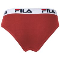 FILA Damen Slip - Regular Waist, Brief mit breitem Logo-Bund, Baumwolle, einfarbig Rot XL (X-Large)