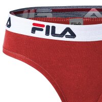 FILA Damen Slip - Regular Waist, Brief mit breitem Logo-Bund, Baumwolle, einfarbig Rot XL (X-Large)