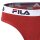 FILA Ladies Brief - Regular Waist, wide Logo Waistband, Cotton, unicoloured Red XL (X-Large)