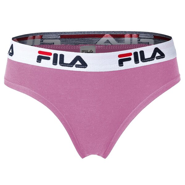 FILA Ladies Brief - Regular Waist, wide Logo Waistband, Cotton, unicoloured Purple L (Large)