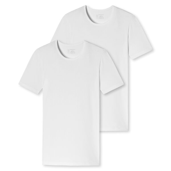 SCHIESSER Herren T-Shirt 2er Pack - Serie "95/5", Rundhals, S-XXL Weiß S