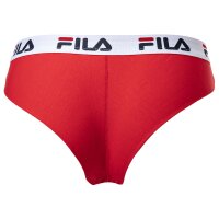 FILA Damen Brazilian Slip - Panty, Logo-Bund, Cotton Stretch, einfarbig, XS-XL Rot XS