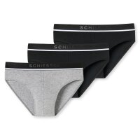 SCHIESSER Herren Slip 3er Pack - Rio Slip, Serie "95/5", Logobund, S-XXL Schwarz/Grau S