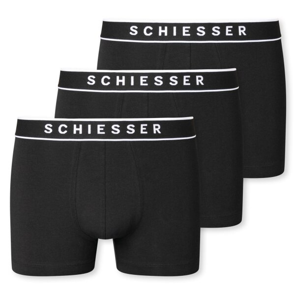 SCHIESSER Herren Shorts 3er Pack - Serie "95/5", Logobund, S-XXL Schwarz XL