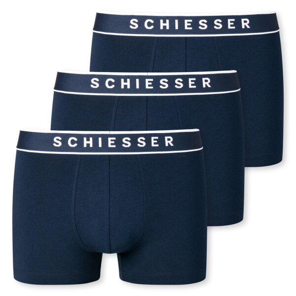 SCHIESSER Herren Shorts 3er Pack - Serie "95/5", Logobund, S-XXL Dunkelblau S