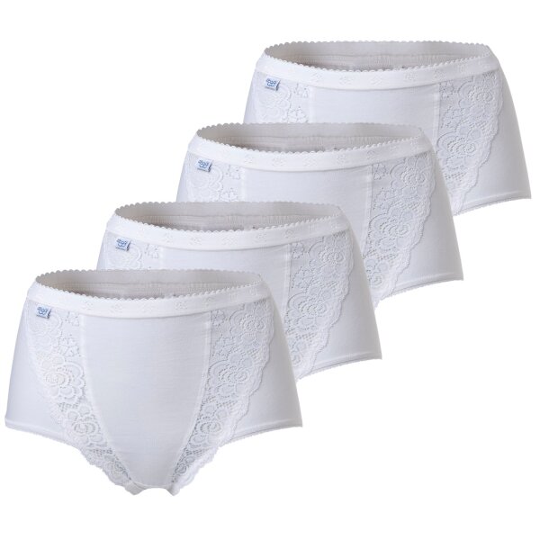 Sloggi Damen Slip - Chic, Maxi, 4er Pack, einfarbig Weiß 52