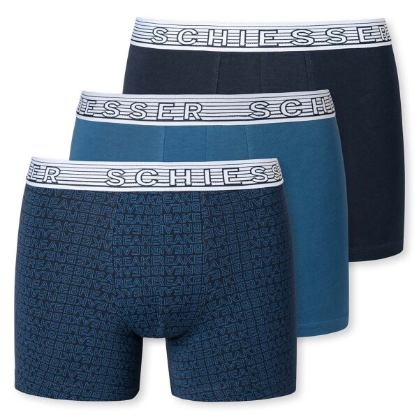 SCHIESSER Jungen Shorts 3er Pack - Serie "95/5", Unterhose, Organic Cotton Blau 152