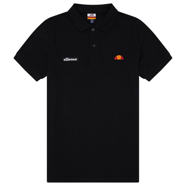 ellesse Herren Polo-Shirt MONTURA - Pique, Kurzarm, Flachstrick-Kragen, Logo Schwarz S