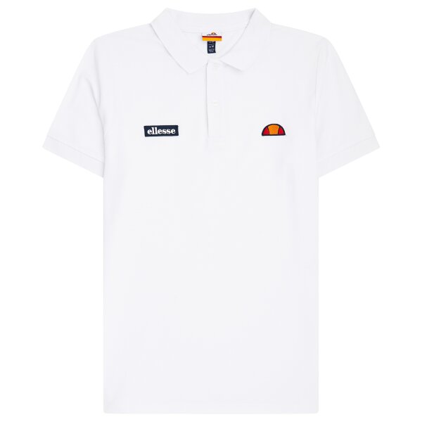 ellesse mens polo shirt MONTURA - pique, short sleeve, flat knit collar, logo White S (Small)