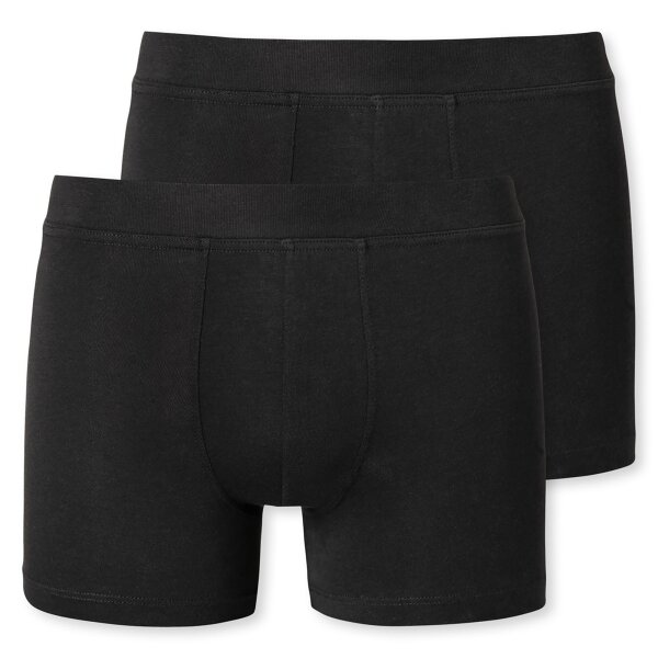 SCHIESSER Jungen Boxerhorts, 2er Pack - Unterhose, Pants, Cotton Stretch, 140-176 Schwarz 164