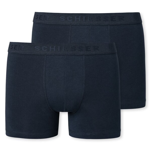 SCHIESSER Jungen Shorts 2er Pack - Serie 95/5, einfarbig, Organic Cotton Dunkelblau 152