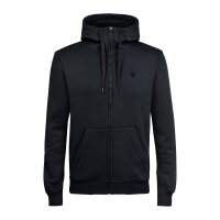 G-STAR Mens Sweat Jacket - Premium Core, Loungewear, Zipper, Hood, plain Black M (Medium)