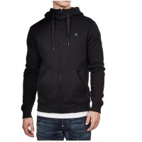 G-STAR Mens Sweat Jacket - Premium Core, Loungewear, Zipper, Hood, plain Black M (Medium)