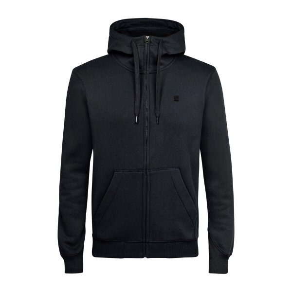 G-STAR Mens Sweat Jacket - Premium Core, Loungewear, Zipper, Hood, plain Black L (Large)