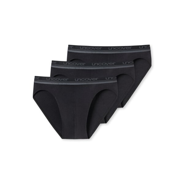 UNCOVER by SCHIESSER Herren Slips im Pack - Vorteilspack, Rio Slip, Serie "Uncover", Logobund Schwarz 3XL 12er Pack (4x3P)