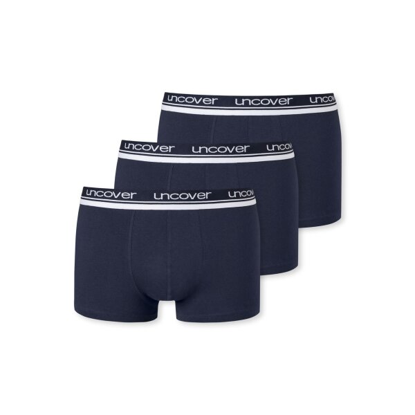 UNCOVER by SCHIESSER Herren Shorts im Pack - Vorteilspack, Serie "Uncover", Unterhose Dunkelblau S  3er Pack (1x3P)