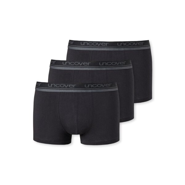 UNCOVER by SCHIESSER Herren Shorts im Pack - Vorteilspack, Serie "Uncover", Unterhose Schwarz L 3er Pack (1x3P)