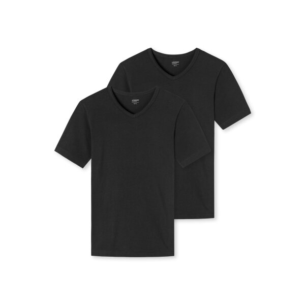 UNCOVER by SCHIESSER Herren T-Shirts im Pack - Vorteilspack, V-Ausschnitt, S-3XL Schwarz M 2er Pack (1x2P)